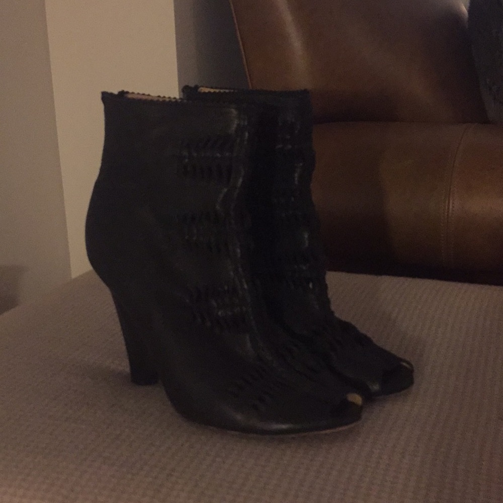 Sam Edelman Peeptoe Wedge Bootie, Size 8.5